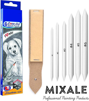 mixale ARTLINE SKETCHING PENCIL SET + STUMP + SAND PAPER COMBO FOR ARTISTS