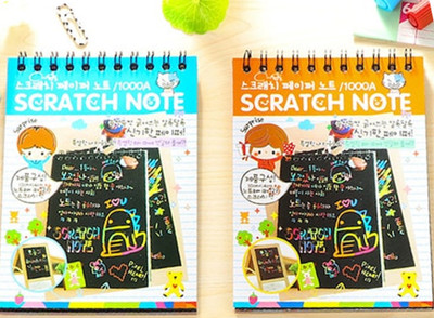 Art Bundle Kids Stationery magic Sketch Scratch assorted design (size:6*4 inch)-Set of 2