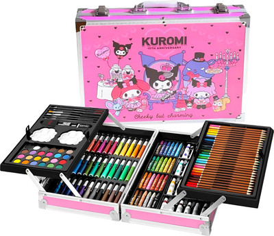 Adoere Deluxe Art Kit Supplies Portable Great Gift Set 145Pcs Kuromi Gift for Painting