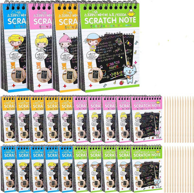 Art Bundle Kids Stationery magic Notebook Sketch Scratch Paper Note Drawing Book-Set of 15