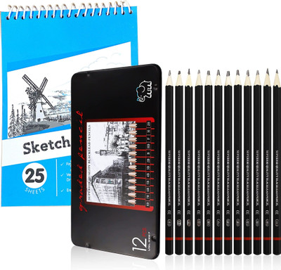 Wynhard Sketch Pencil Set 12 Pcs Drawing Pencils Graphite Pencil with Sketch Book