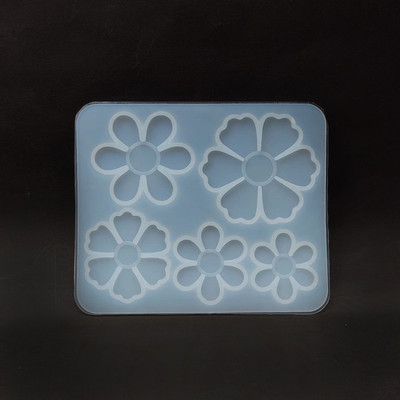 SS Art Land 3D 5 in 1 Cavity Flowers Silicone Molds For DIY Resin Art & Craft Project-1 Pc