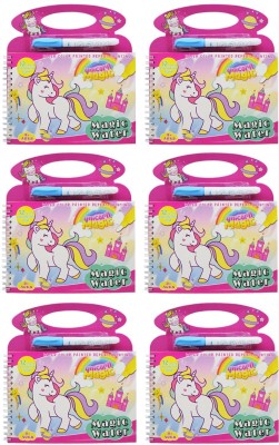 Asera Unicorn Painting Book Magic Coloring Doodle Drawing Board Games for Kids (6Pcs)