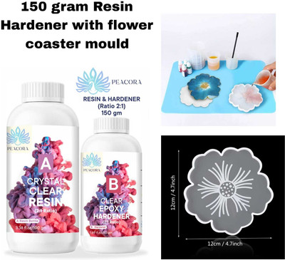 PEACORA 150g Resin Hardener 2:1 Ratio with Flower Coaster Mould