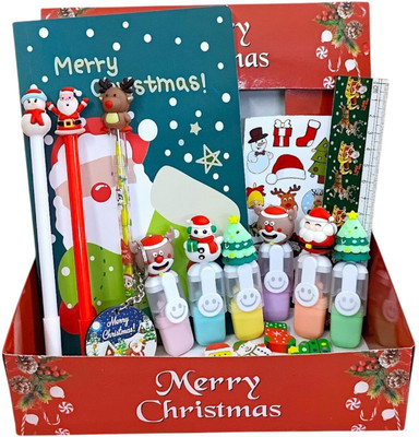 AMYCAUR Christmas Accessories Combo Gift Pack of 9pcs Stationery Combo Gifts Set