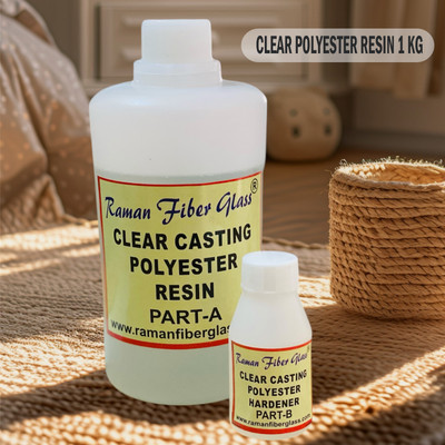 Raman fiber glass Polyester Resin | Clear Casting | Water Proof Resin for repairing 1 kg