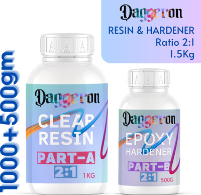 Daggeron Epoxy Resin High Intensity Premium High-Gloss Art Resin and Hardener Kit - 1.5KG