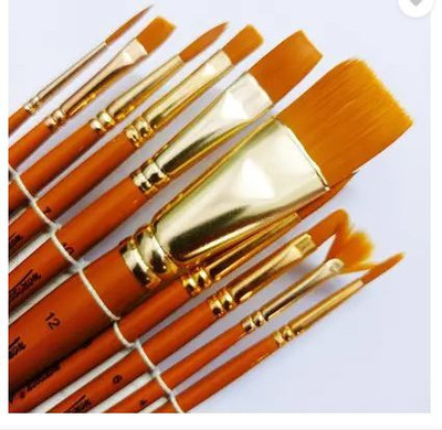 Ortan WORISON 10pc Mix Synthetic Paint Brushes Set