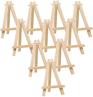KRAFTMASTERS 4 Inch Mini Wooden Easel Adjustable Small Tabletop Easels for Display (10 Pcs)