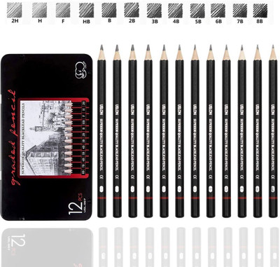 Wynhard Drawing Pencil Set 12 Pcs Sketching Pencil Set Art Pencil Set Artists Pencil Set