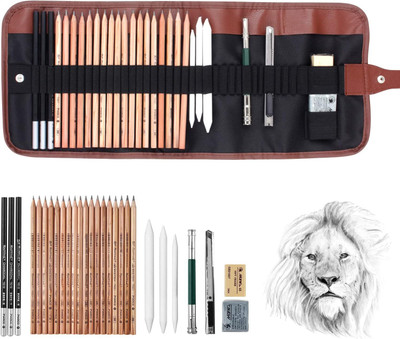 MOSHTU Sketching Drawing Pencils Set, 29 Pieces Sketch Pencils Paper Art Pen