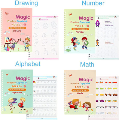 Hiya Magic Practice Copybook Magic Practice Copybook , (4 BOOK + 10 REFILL+ 1 Pen +1 Grip) English 1-Part Standard(1 Sets) Hiya Magic Practice Copybook Magic Practice Copybook , (4 BOOK + 10 REFILL+ 1 Pen +1 Grip) English 1-Part Standard(1 Sets)