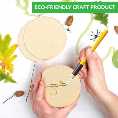 Asvi 10 Inch Round Shape 3.3mm MDF Board Base for Art, Craft and Painting 6pcs Pack Wooden Geometric Object