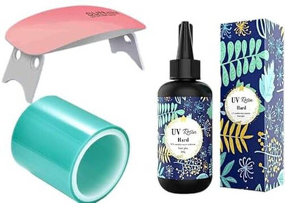 PEACORA UV Resin Jewellery Making Combo Kit, UV Resin(25g), UV Curing Light, UV Tape