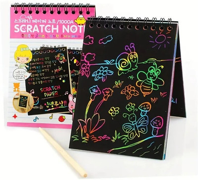 VOXEL Scratch Book for Kids Creative Drawing Activity with Stylus,10 Paper Sheets V17