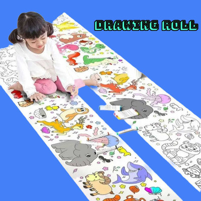 FlyTouch Art Doodle Coloring Filling Opaque Sticker Painting Paper Toys Drawing Roll X