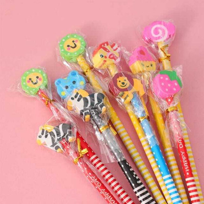 AMANVANI Pack of 6 Pencils with Erasers Cartoon Pencil Return Gift Items