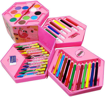 kripics Colours Box Art Box Painting Set|Color Pencil|Crayons|Water Colour Sketch Pens