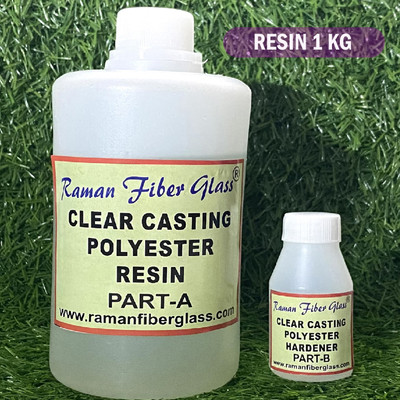 Raman fiber glass Polyester Resin | Clear Casting | Water Proof Resin 1 kg