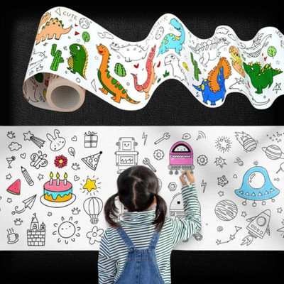FlyTouch Drawing Paper Roll Diy Painting Drawing Color Filling Paper For Kids