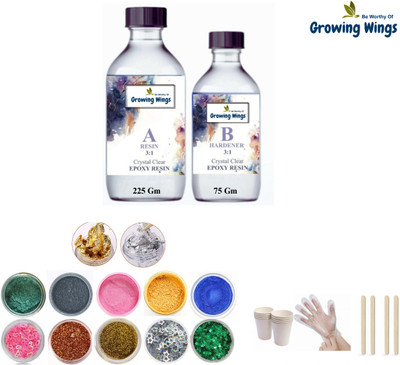 Be Worthy Of Growing Wings Crystal Clear 300 Gm Resin With Pigment, Glitters And Mica Flakes