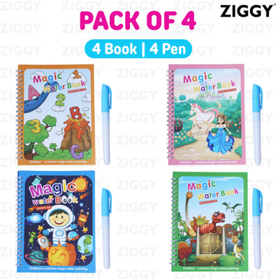 Ziggy Water Magic Book Magic Doodle Pen Educational Colouring Drawing Book For Kid's