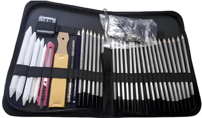 LKA Professional Drawing Sketching Tool Kit of Pack of 35 with Carry Case