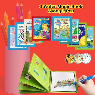AirSoft 3 Magic Water Painting Book With Magic Doodle Pen Kids Coloring Drawing Board