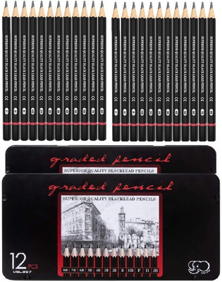 Soucolor 24 Pcs Artist Sketch Pencil Set For Artist Drawing Sketching Pencil Set