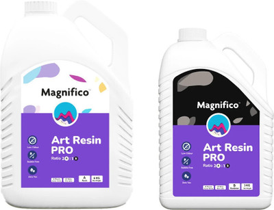 MAGNIFICO Art Resin Pro 9kg (2:1) Clear UV-Resistant Epoxy Resin Art Kit, Smooth Finish,