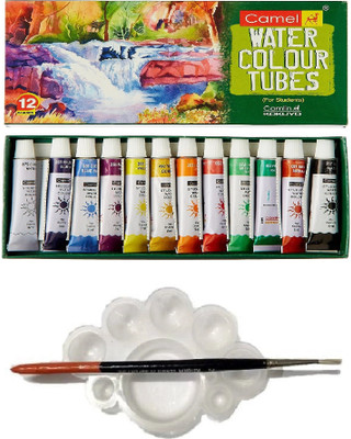 Camlin Kokuyo Student Water Color Tube - 5ml Each, 12 Shades with Tray and BrushNew