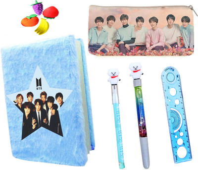 TITIRANGI BTS Collection Diary pouch Pencil & Eraser Combo of Stationery Gift Set for Kids