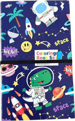 TINZORI Coloring Book Set & Scratch Pad with Color Pencil & Wooden Stick