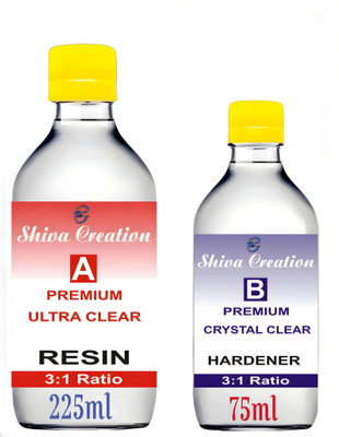 Shiva Creation Premium Ultra Clear Resin(225ml) & Hardner(75ml) Kit (300ml)