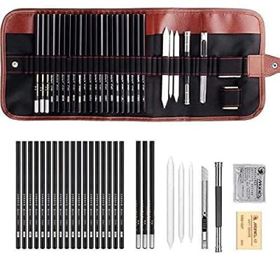 FLOSTRAIN Sketching Pencil Set Drawing Pencils and Sketch Kit Includes Graphite Pencils