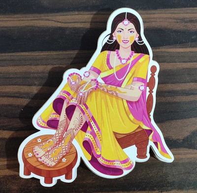 Nutts MDF Haldi Wooden for Decoration, Art & Craft Decor Pack Of 4