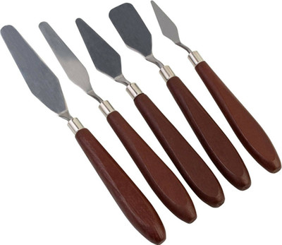 Planetoid Premium Artist Painting Palette Oil Paint Spatula Set with Wooden Handle 5 Pcs