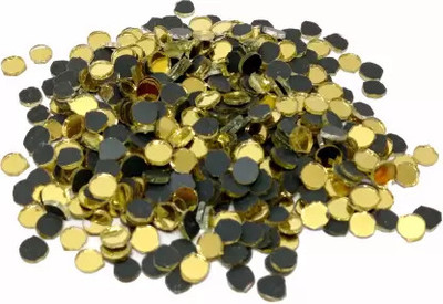 erthenterprise Golden round colour mirror kit for art & craft pack of 500