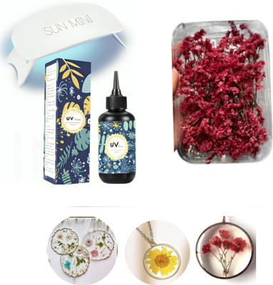BOLT BEE UV Resin 100gm Kit with LED Lamp and natural flower