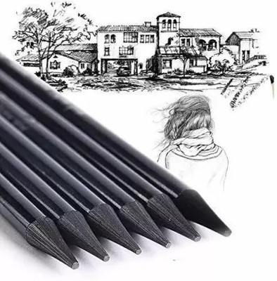 Prescent Art Set of Graphite Pencil, Detail knife, White Charcoal Pencil & Paper Stamp
