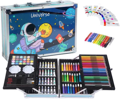 Qiyang sales 145 Pieces Drawing Kit with Colour Pencils, Oil Pastels, Paint