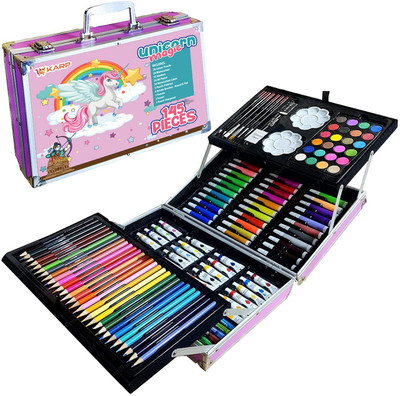 Masterstor 145 Pieces Art Set for Kids with Unicorn Theme Storage Case