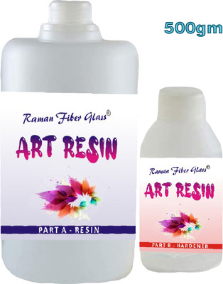 Raman fiber glass Epoxy Resin Crystal Clear UV Resistant| Long- Lasting| Smooth Finish -500 Gram