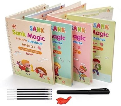 Sank Magic Practice For Kids Copybook, Magic Practice Book For Kids(4 BOOK + 10 REFILL+ 1 Pen +1(Paperback, YashikaGenterpriese)