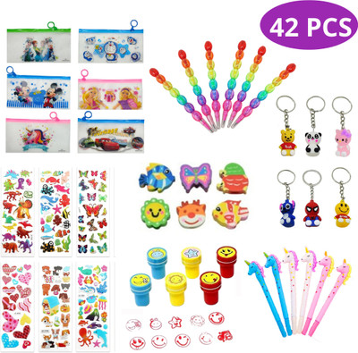 Bloombec 42 Pcs Birthday Return Gifts for Kids Bulk Combo Cartoon Party (Pack of 6)