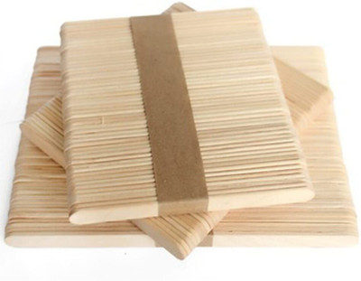 KONFIZ Premium Natural Wood Piece Ice Cream Sticks/Pop Sicle Stick (114mm, 100 Pieces)