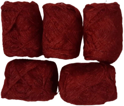 aaradhya 3 Ply Knitting Wool Yarn (100 gm Each) (Mehroon, Pack of 5)