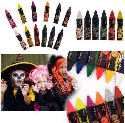 KRAFTMASTERS 12 Colors Non-toxic Face Body Paint Color Crayon Make Up Fancy Party Art Kit