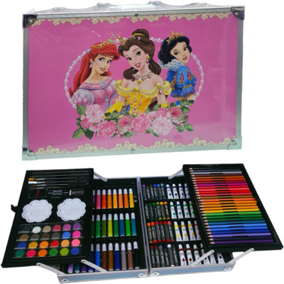 MGS Deluxe Art Kit Supplies Portable Great Gift Set 145Pcs Unicorn Gift for Painting