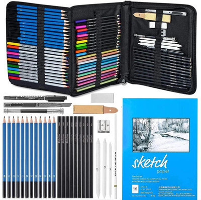 Adoere Professional 72 Art Graphite Water Colour Pencils Set Sketch Book